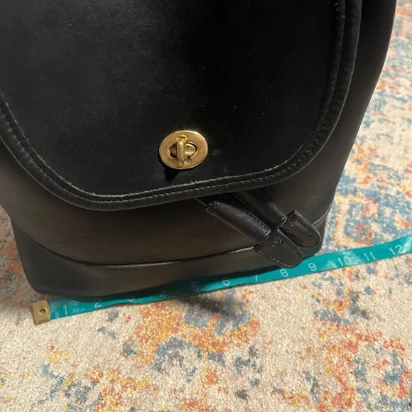 Coach vintage 90s black leather daypack backpack - Picture 14 of 15